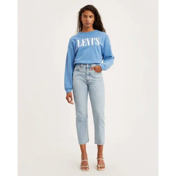 LEVI'S Wedgie Straight Montgomery Baked Light High Rise Cropped Jeans, Size 25 - Picture 1 of 15